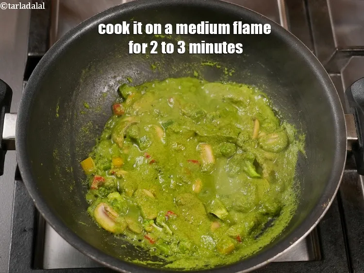 Step 17 – Cook it on a medium flame for 2 to 3 minutes, while stirring occasionally.