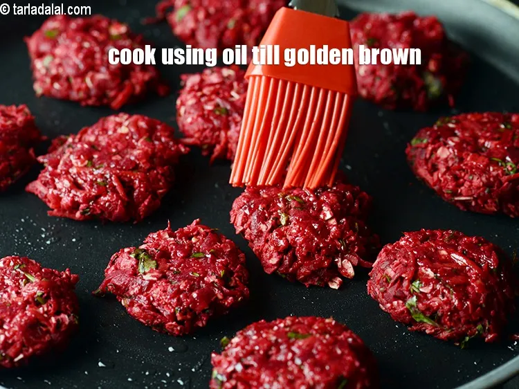 Step 18 – Cook each tikki, using 1/8 tsp oil.