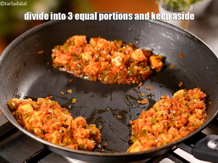 Step 17 – Divide into 3 equal portions and keep aside.