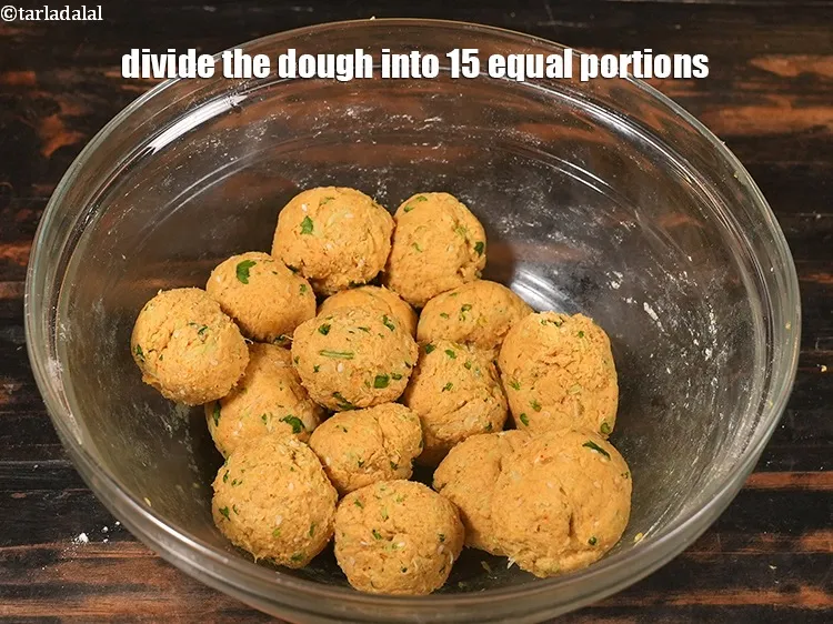 Step 17 – Divide the dough into 15 equal portions.