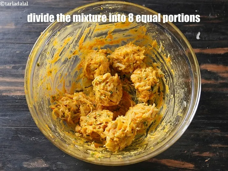 Step 17 – Divide the mixture into 8 equal portions.