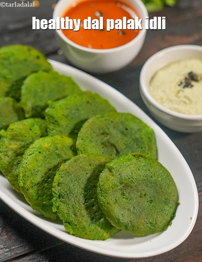 Step 19 – Serve <strong>moong dal spinach idli recipe | healthy dal palak idli | spinach moong dal …