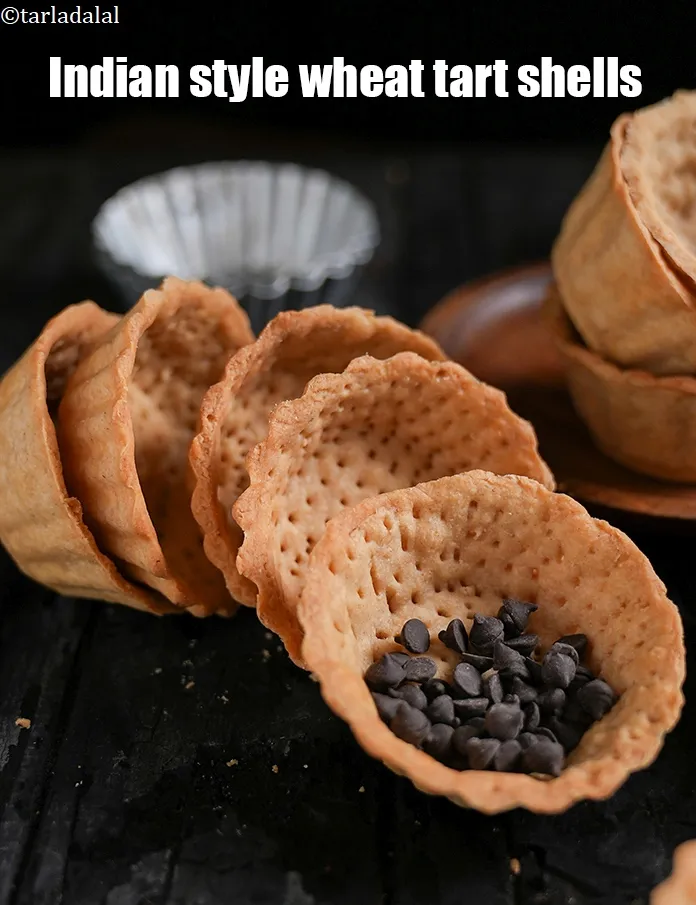 Step 18 – Demould eggless whole wheat tart and use as require.