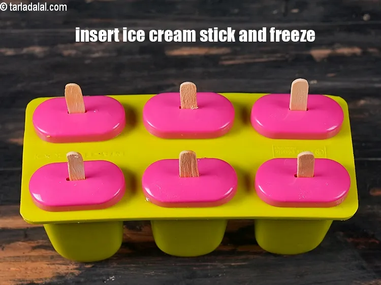 Step 17 – Insert the ice cream stick and freeze for 8 hours or overnight.
