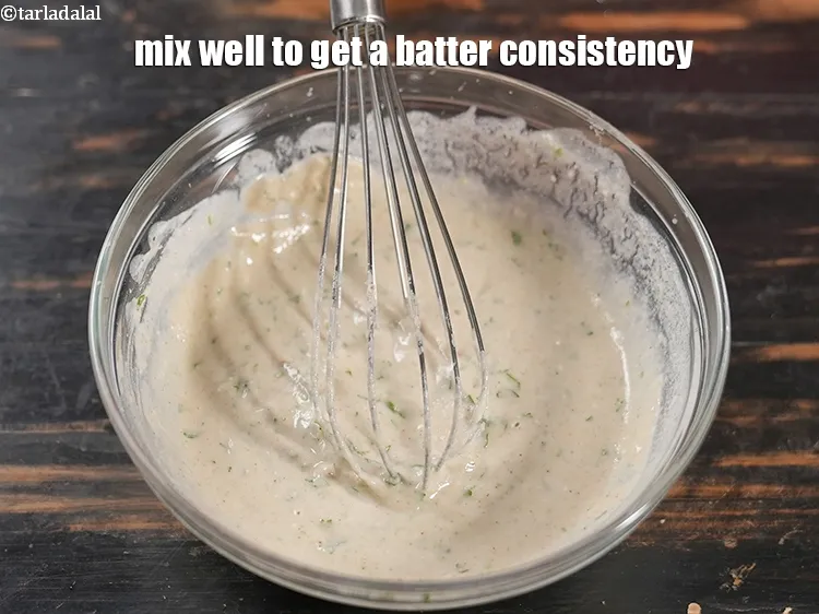 Step 16 – Mix well to get a batter consistency.
