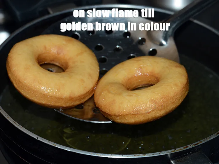 Step 17 – On slow flame till golden brown in colour.