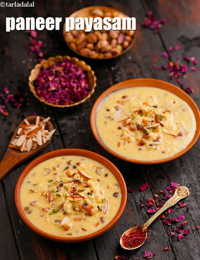 Step 18 – Serve&nbsp;<strong>paneer kheer recipe | paneer payasam | Indian paneer kheer for upvas, vrat | chena …