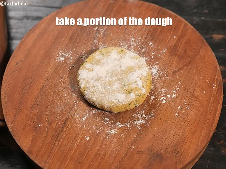 Step 17 – Take a portion of the dough.