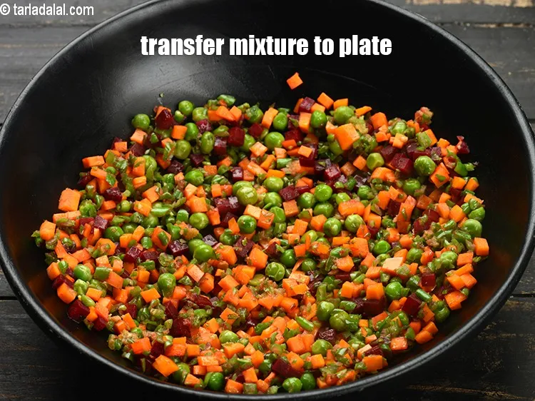 Step 18 – Remove from the flame, transfer the mixture to a plate.