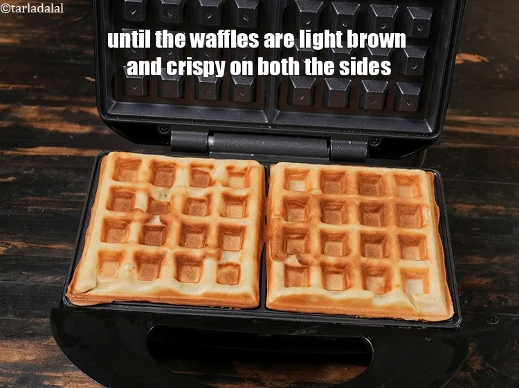 Step 16 – Until the waffles are light brown and crispy on both the sides.