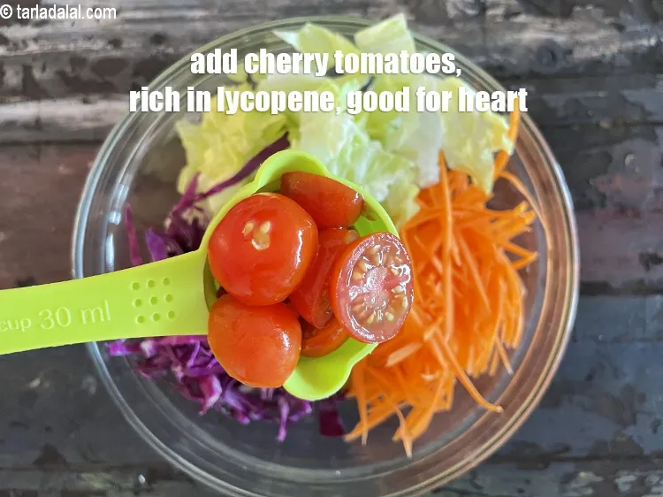 Step 18 – Add&nbsp;<meta charset="UTF-8" />1/4 cup&nbsp;<a href="glossary-cherry-tomato-halves-2464i">cherry tomato halves</a>. Cherry&nbsp;Tomatoes&nbsp;are extremely rich source of&nbsp;<a href="https://www.tarladalal.com/recipes-for-Lycopene-Diet-1175">Lycopene</a>. Tomatoes are …