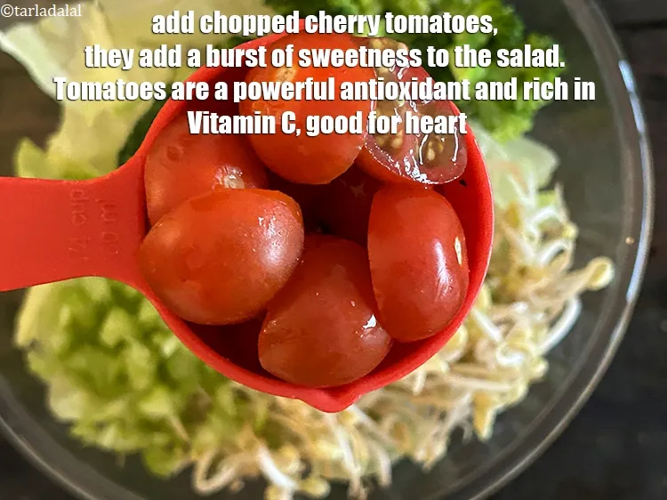 Step 17 – Add 1/4 cup chopped cherry tomatoes.&nbsp;Cherry tomatoes add a burst of sweetness to the salad.&nbsp;<a …