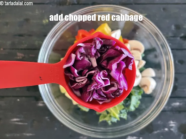 Step 30 – Add&nbsp;<meta charset="UTF-8" />1/4 cup <strong>chopped</strong>&nbsp;red cabbage.