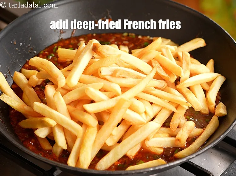 Step 17 – Add the deep-fried French fries.