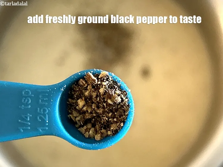 Step 18 – Add&nbsp;<a href="glossary-freshly-ground-black-pepper-kalimirch-powder-kali-mirch-ka-powder-567i">freshly ground black pepper (kalimirch)</a>&nbsp;to taste.