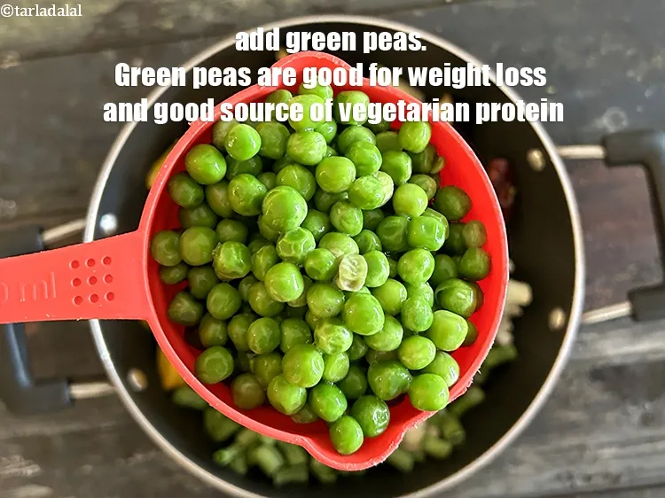 Step 29 – Add&nbsp;<!--%3Cmeta%20charset%3D%22UTF-8%22%20%2F%3E-->1 cup&nbsp;<a href="glossary-green-peas-matar-hare-matar-vatana-180i">green peas</a>.&nbsp;Green peas have a slightly sweet,&nbsp;nutty flavor that pairs well with the …