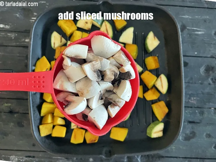 Step 21 – Add&nbsp;<meta charset="UTF-8" />1 cup&nbsp;<a href="glossary-sliced-mushrooms-747i">sliced mushrooms (khumbh)</a>.