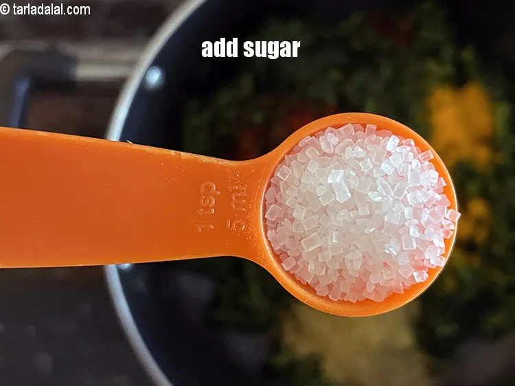 Step 17 – Add&nbsp;<meta charset="UTF-8" />1 1/2 tsp&nbsp;<a href="glossary-sugar-chini-shakkar-278i">sugar</a>.