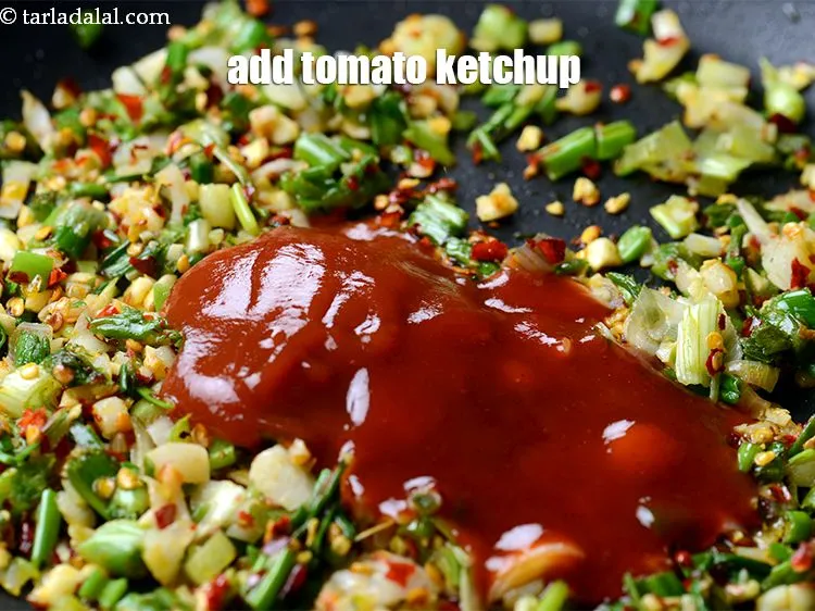 Step 17 – Add 2 tbsp tomato ketchup.