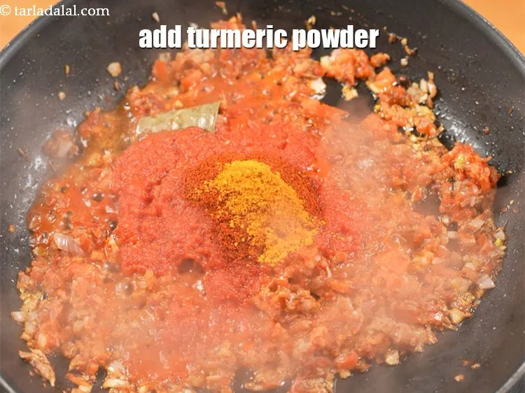 Step 17 – Add &frac14; tsp turmeric powder.