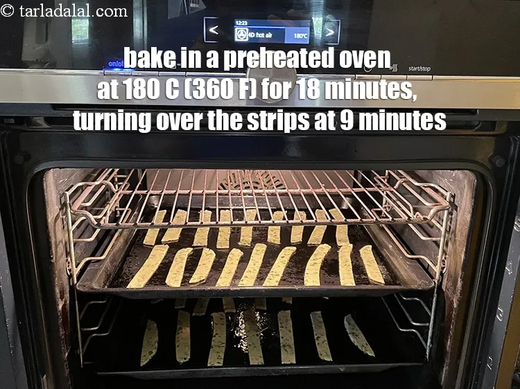 Step 20 – Bake in a pre-heated oven at 180&ordm;c (360&ordm;f) for 18&nbsp;minutes, turning the strips at 9&nbsp;minutes. …