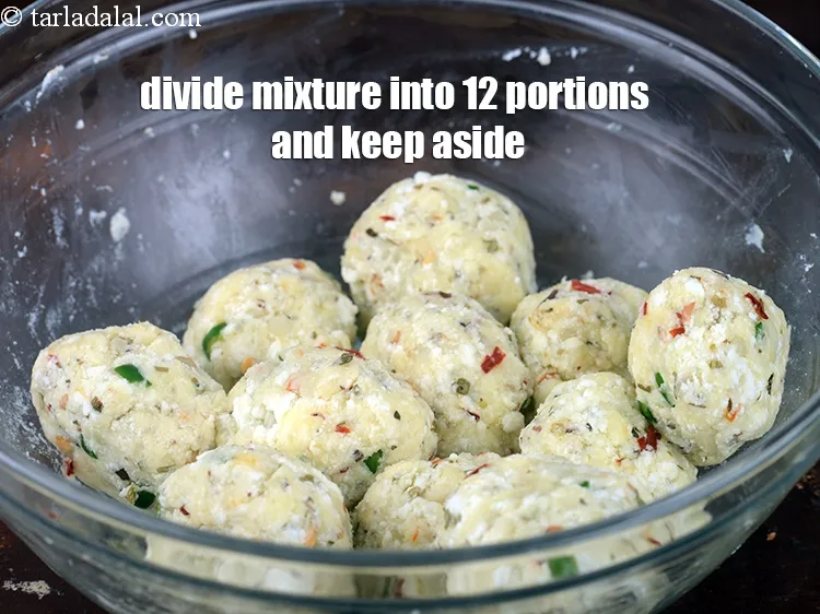 Step 17 – Divide the mixture into 12 equal oval portions and keep aside.