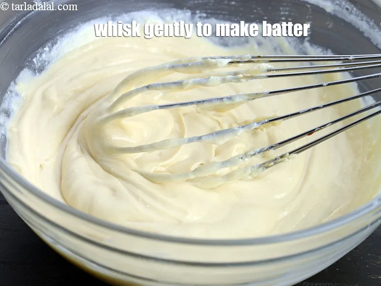 Step 19 – Whisk gently to make a batter consistency until no lumps remain.