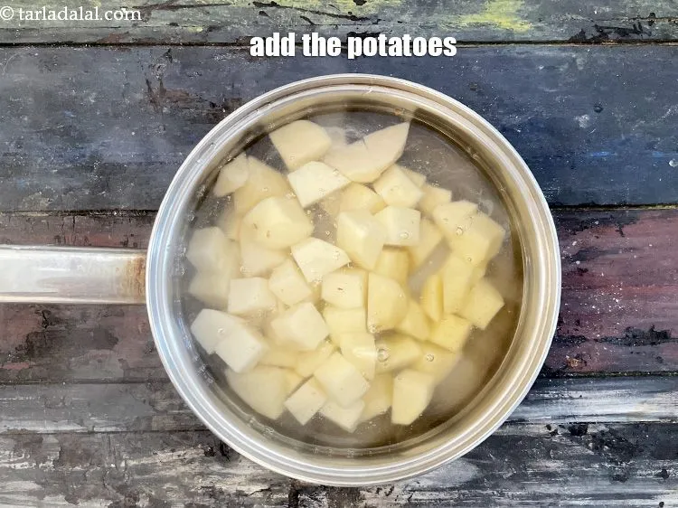 Step 7 – Add the potatoes.