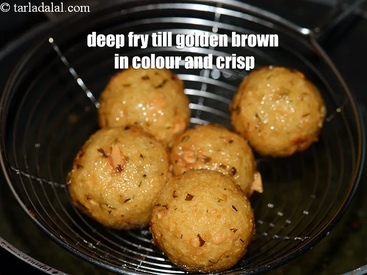 Step 17 – Deep fry on a medium flame till they turn golden brown in colour and crisp …