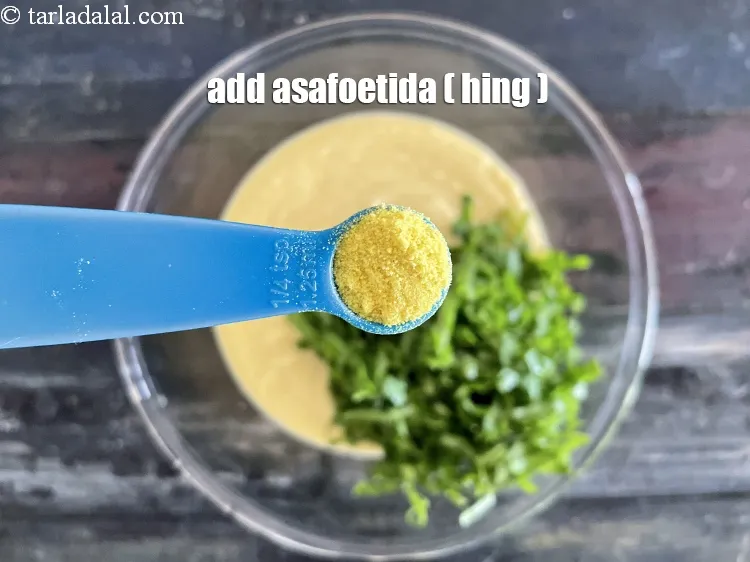 Step 18 – Add&nbsp;<meta charset="UTF-8" />1/4 tsp&nbsp;<a href="glossary-asafoetida-hing-113i">asafoetida (hing)</a>.