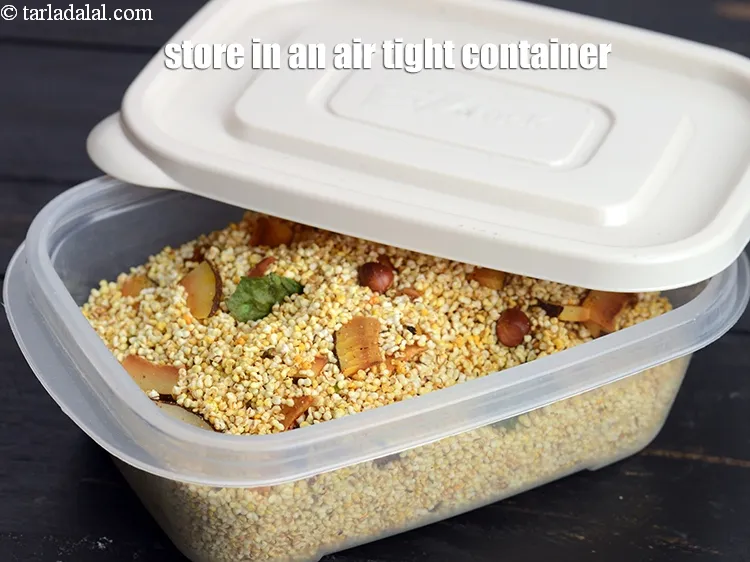 Step 17 – Cool down and store the rajgira chivda in an air tight container or use as …