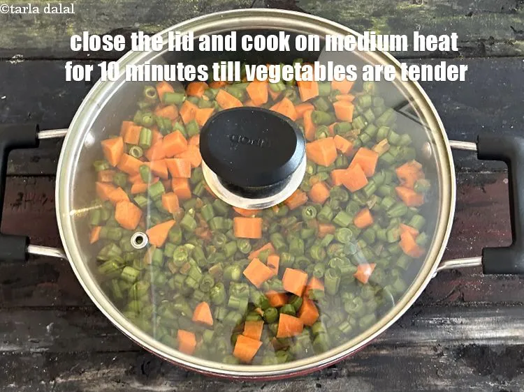 Step 19 – Cover &nbsp;with a&nbsp;lid and and cook on medium heat for 10 minutes till vegetables are&nbsp; …