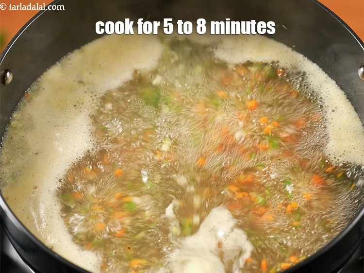 Step 21 – Cook on slow flame for 5 to 8 minutes until it becomes slightly thick consistency.