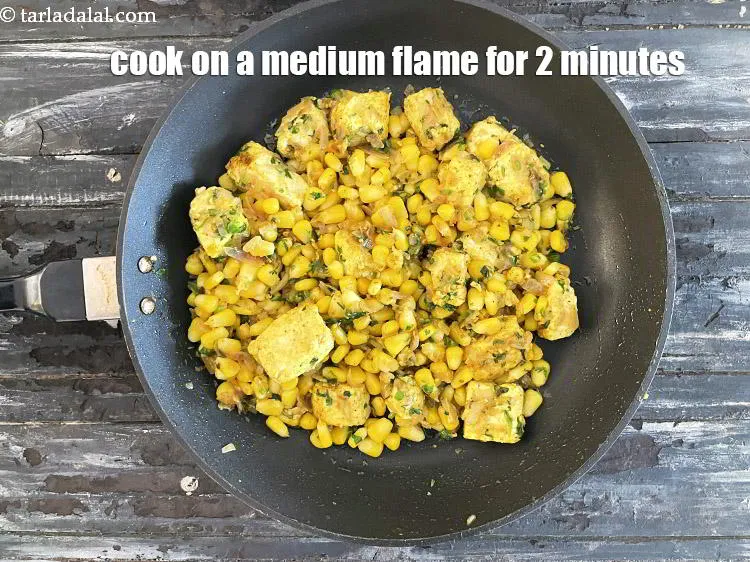 Step 16 – Cook <strong>corn paneer sabzi | Indian sweet corn paneer bhaji | makai paneer sabzi |</strong>&nbsp;<strong>sweet …