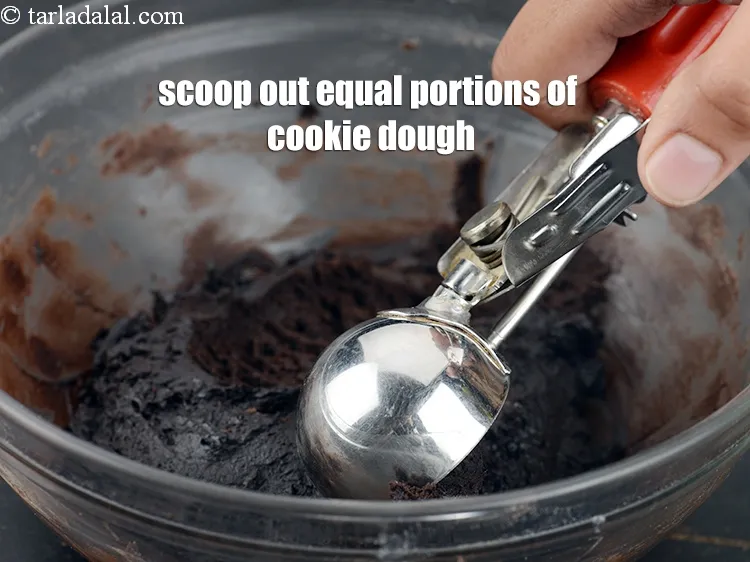 Step 17 – Scoop out equal portions of the cookie dough.