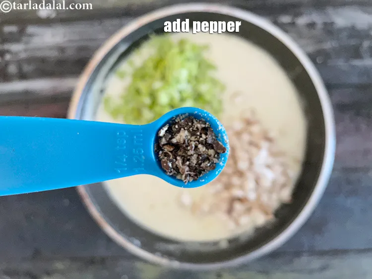 Step 18 – Add pepper. We added less than 1/4 tsp.