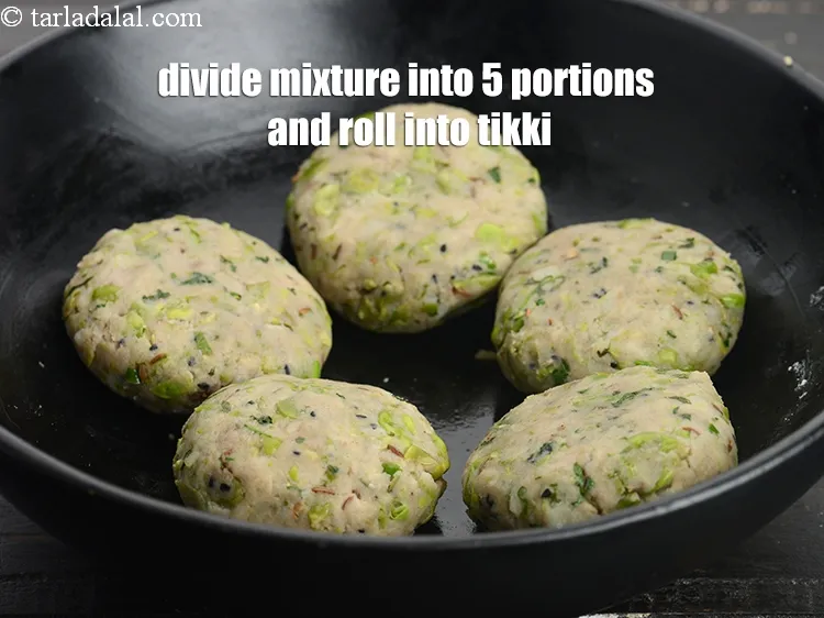Step 18 – Divide the mixture into 5 equal portions and roll each portion into a flat round …