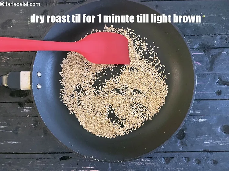 Step 17 – Dry roast on a medium flame for 1 minute or till it turns light brown …
