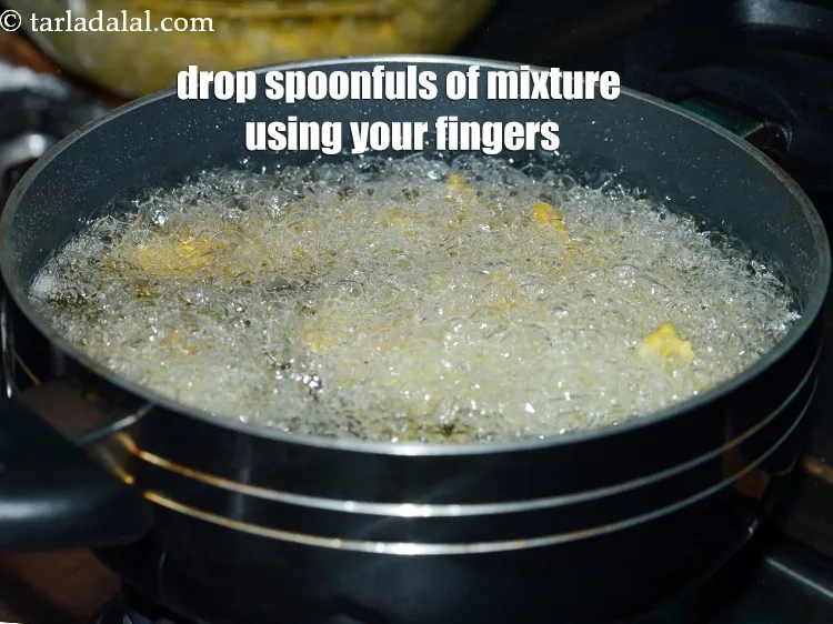 Step 17 – Drop spoonfuls of the mixture using your fingers.