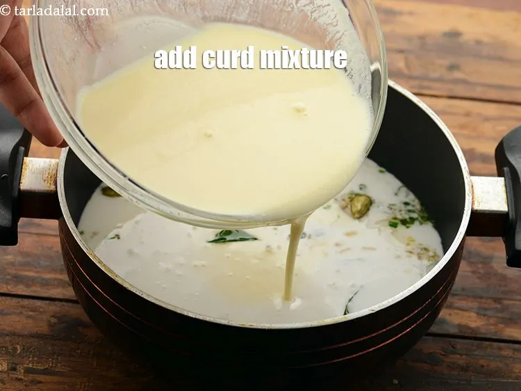 Step 16 – Add the curd mixture.&nbsp;