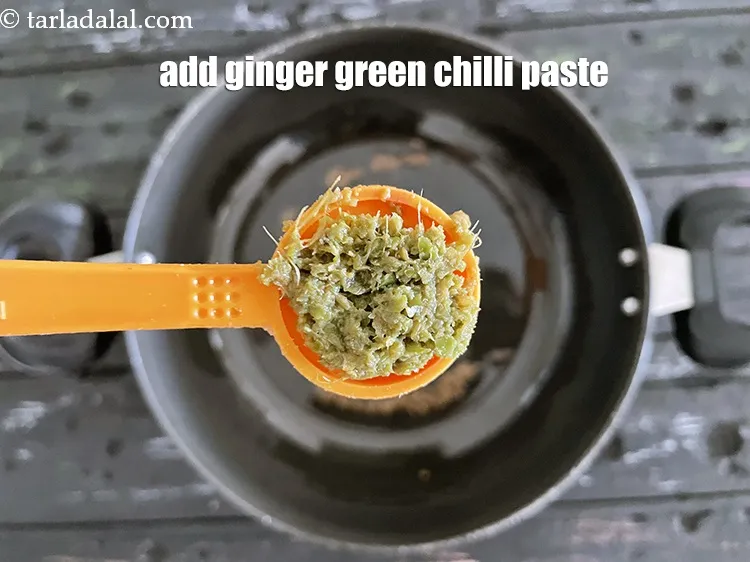 Step 20 – <html><head></head><body><p>Add&nbsp;1 1/2 tsp&nbsp;<a href="glossary-ginger-green-chilli-paste-adrak-mirch-ki-paste-adrak-mirchi-paste-139i">ginger-green chilli paste</a>.</p></body></html>