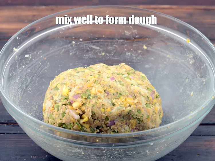 Step 17 – Mix well to form a dough.