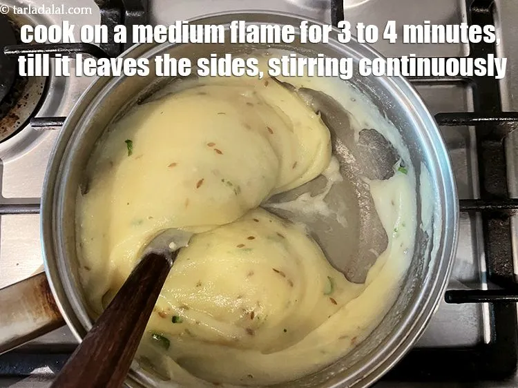 Step 24 – Cook on a medium flame for 3 to 4 minutes or till it leaves the …