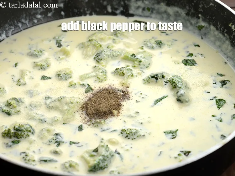 Step 17 – Add <a href="https://www.tarladalal.com/glossary-freshly-ground-black-pepper-kalimirch-powder-kali-mirch-ka-powder-567i">freshly ground black pepper (kalimirch)</a>&nbsp;to taste.