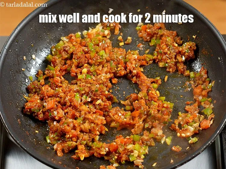 Step 19 – Mix well and cook on a medium flame for 2 minutes, while stirring occasionally.