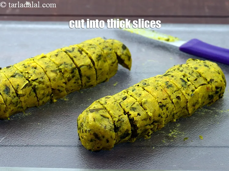 Step 16 – Cut into 25 mm. (1&quot;) thick slices. Keep aside.