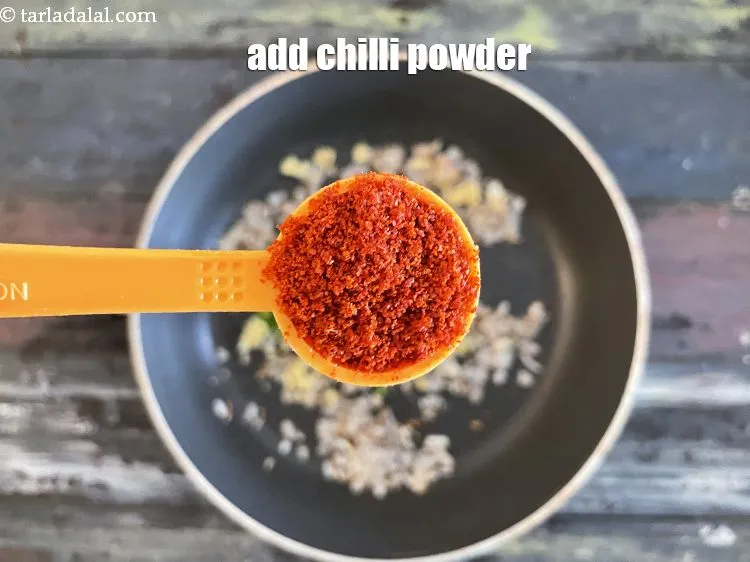 Step 20 – Add 1&nbsp;tsp&nbsp;<a href="glossary-chilli-powder-red-chilli-powder-339i">chilli powder</a>. If you want it spicy, then add another 1 tsp of …