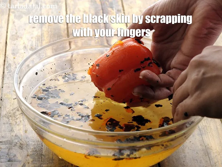 Step 18 – Remove the black skin by scrapping with your fingers. Discard the water and the black …