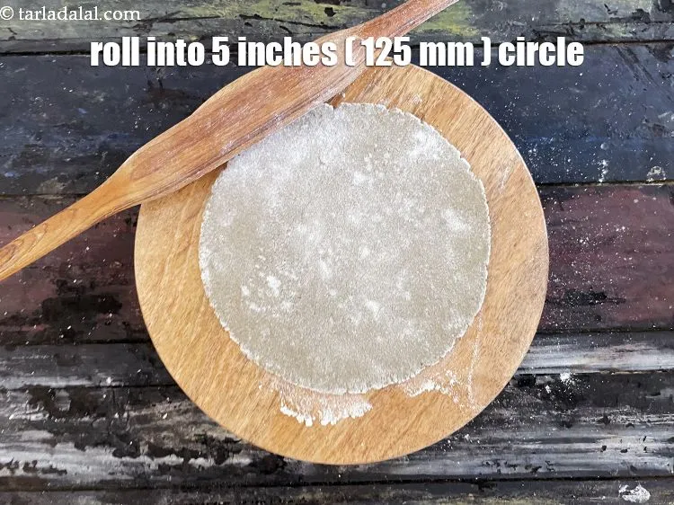 Step 20 – Roll out each portion of the dough into 125&nbsp;mm. (5&rdquo;) diameter&nbsp;circle. Keep aside.