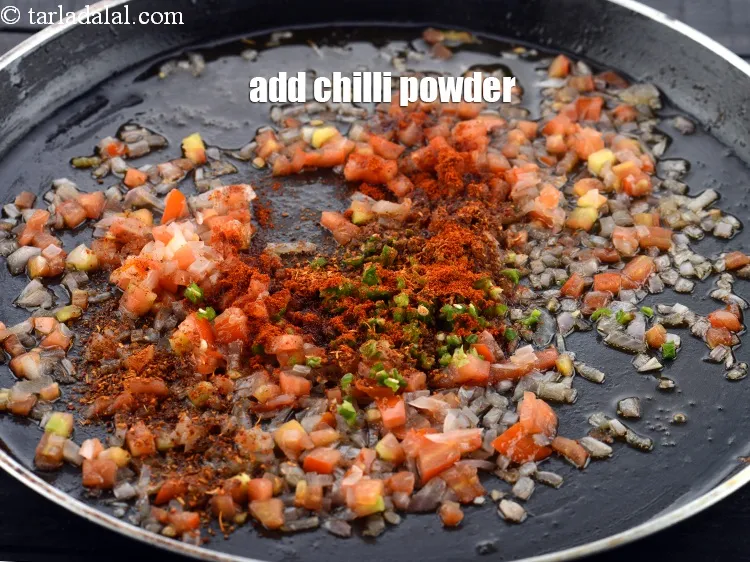Step 17 – Add 1/4 tsp&nbsp;<a href="https://www.tarladalal.com/glossary-chilli-powder-red-chilli-powder-339i">chilli powder</a>.